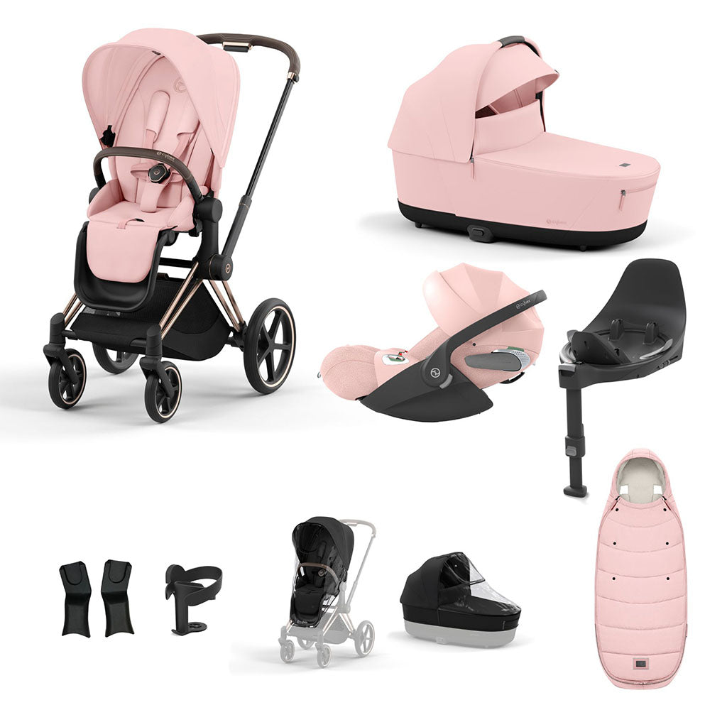 Cybex Priam Travel System - Rosegold / Peach Pink
