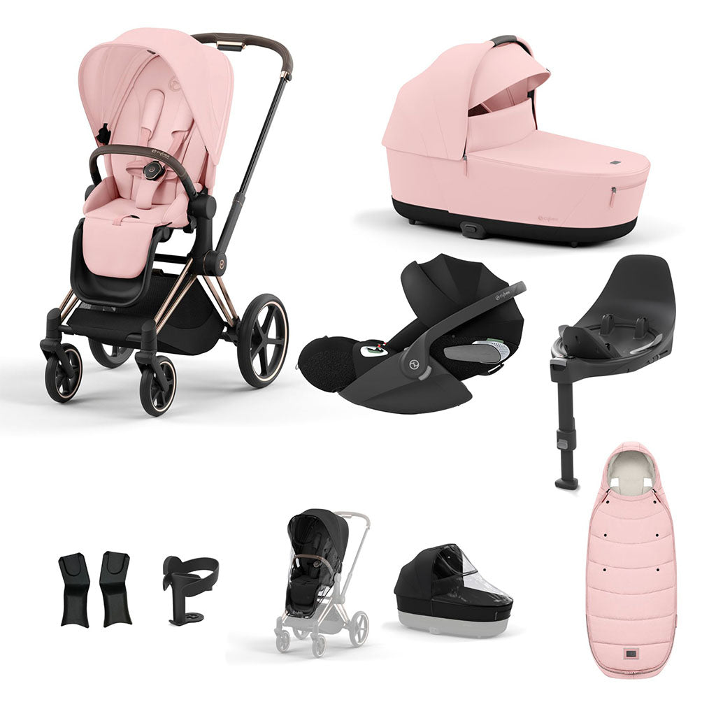 Cybex Priam Travel System - Rosegold / Peach Pink