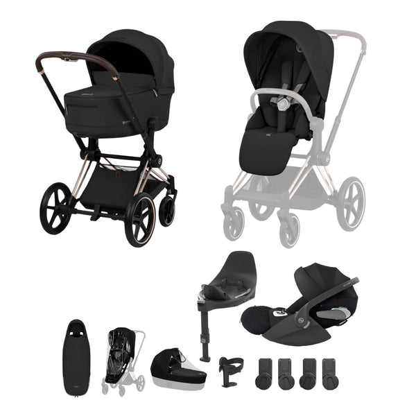 Cybex Priam Ultimate Accessory Bundle Comfort Collection - Rosegold / Sepia Black