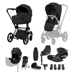 Cybex Priam Ultimate Birth & Beyond Bundle Comfort Collection - Matt Black / Sepia Black