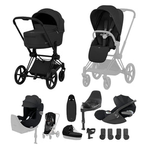 Cybex Priam Ultimate Birth & Beyond Bundle Comfort Collection - Matt Black / Sepia Black