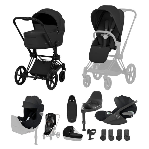Cybex Priam Ultimate Birth & Beyond Bundle Comfort Collection - Matt Black / Sepia Black