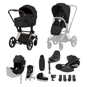 Cybex Priam Ultimate Birth & Beyond Bundle Comfort Collection - Rosegold / Sepia Black