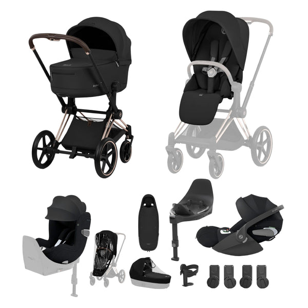 Cybex Priam Ultimate Birth & Beyond Bundle Comfort Collection - Rosegold / Sepia Black