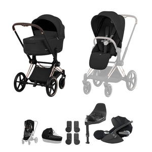 Cybex Priam Ultimate Bundle Comfort Collection - Rosegold / Sepia Black
