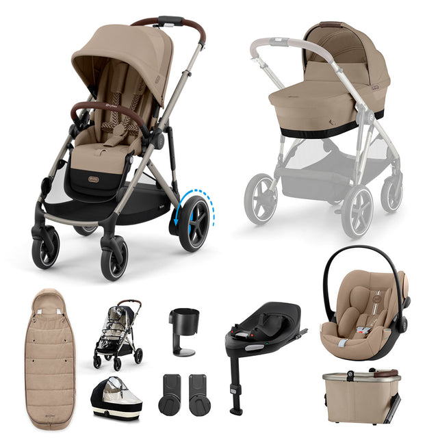 Cybex e-Gazelle S 11 Piece Cloud G i-Size Bundle - Almond Beige