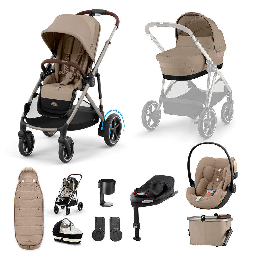Cybex e-Gazelle S 11 Piece Cloud G i-Size Bundle - Almond Beige