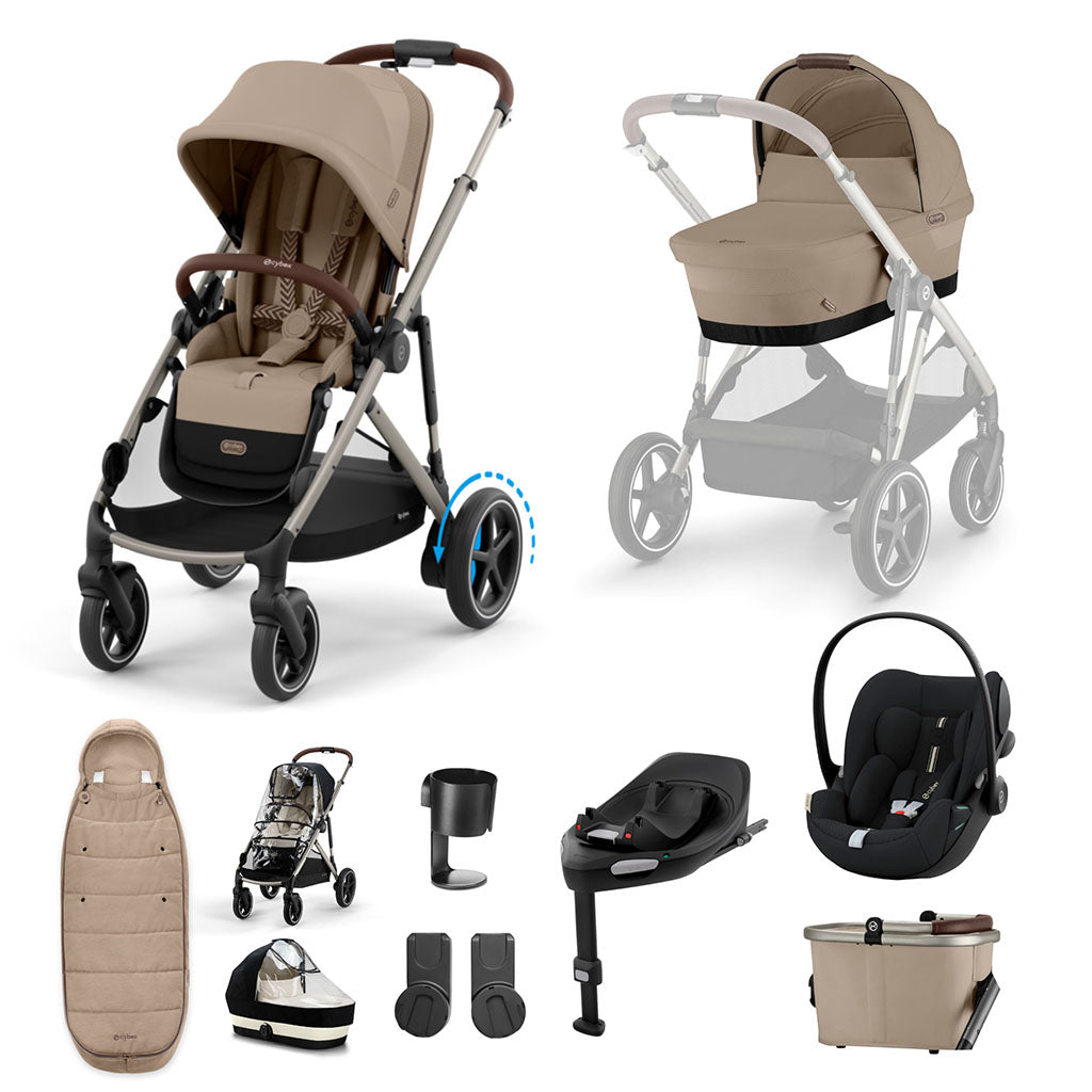 Cybex e-Gazelle S 11 Piece Cloud G i-Size Bundle - Almond Beige