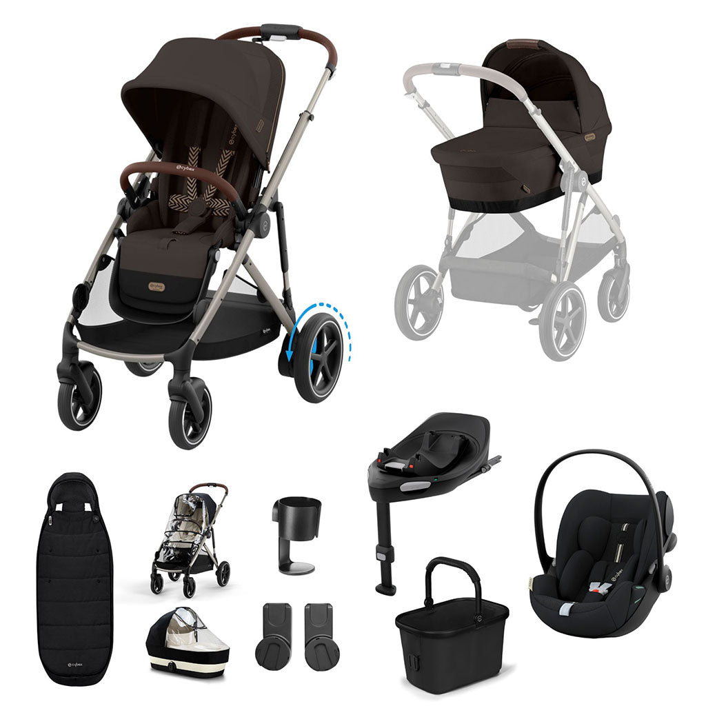 Cybex e-Gazelle S 11 Piece Cloud G i-Size Bundle - Chocolate Brown