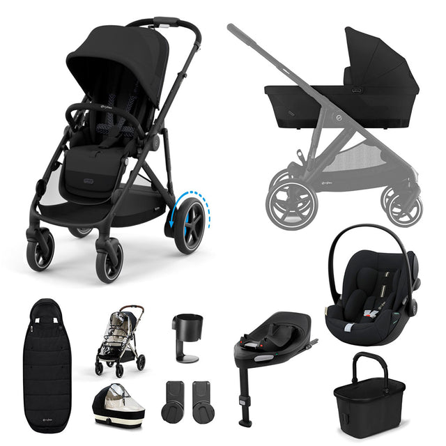 Cybex e-Gazelle S 11 Piece Cloud G i-Size Bundle - Moon Black