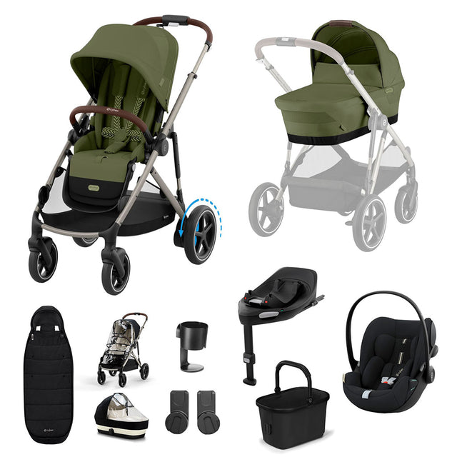 Cybex e-Gazelle S 11 Piece Cloud G i-Size Bundle - Moss Green
