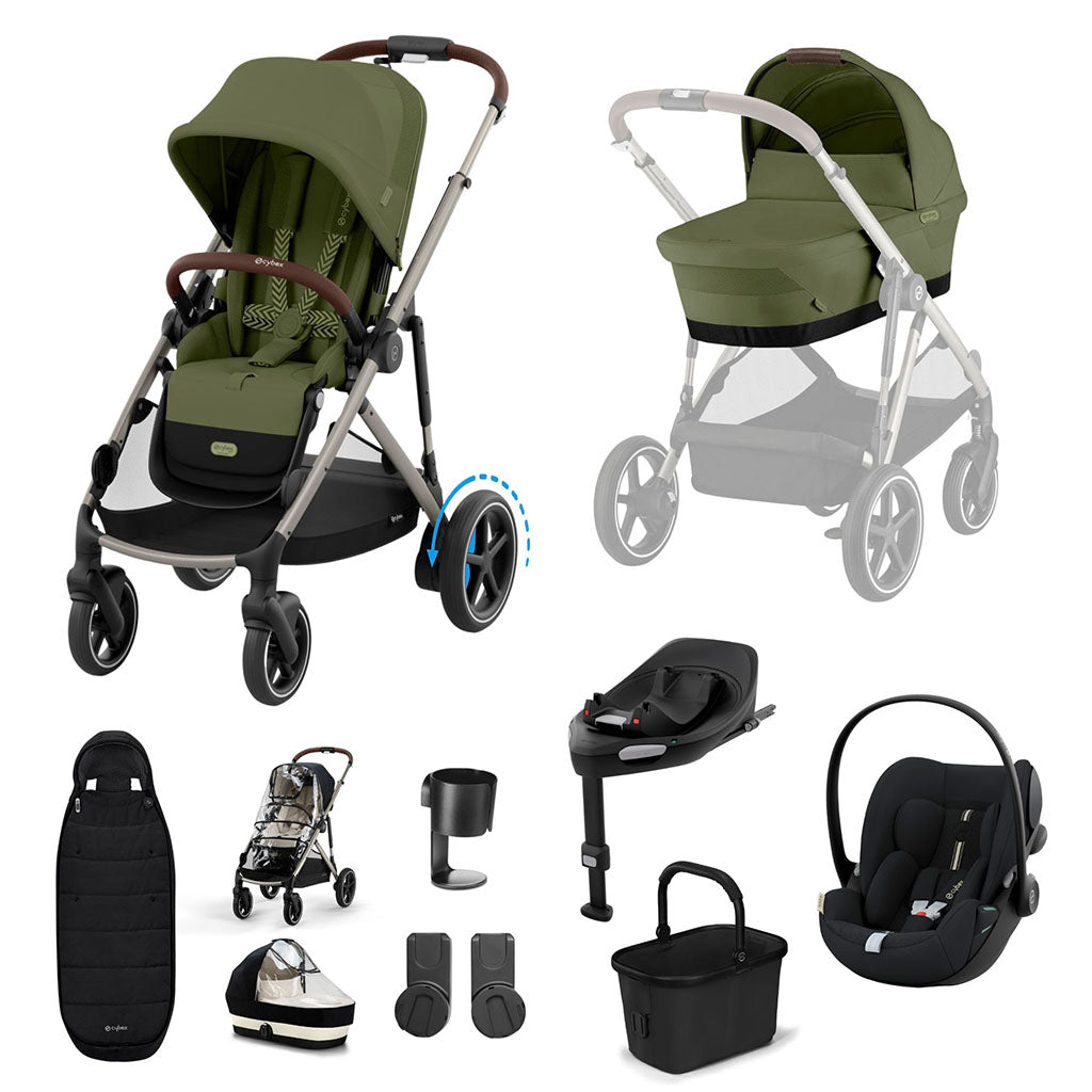 Cybex e-Gazelle S 11 Piece Cloud G i-Size Bundle - Moss Green