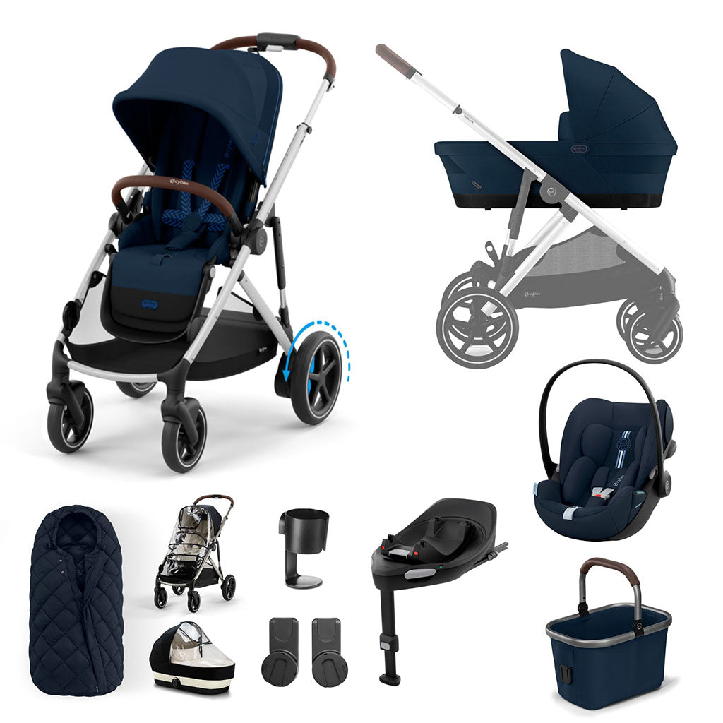 Cybex e-Gazelle S 11 Piece Cloud G i-Size Bundle - Ocean Blue