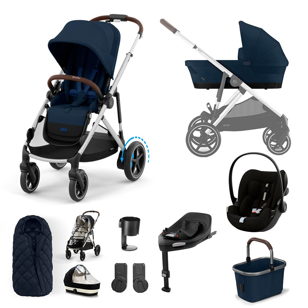 Cybex e-Gazelle S 11 Piece Cloud G i-Size Bundle - Ocean Blue