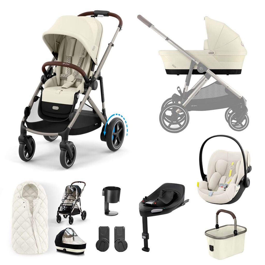Cybex e-Gazelle S 11 Piece Cloud G i-Size Bundle - Seashell Beige