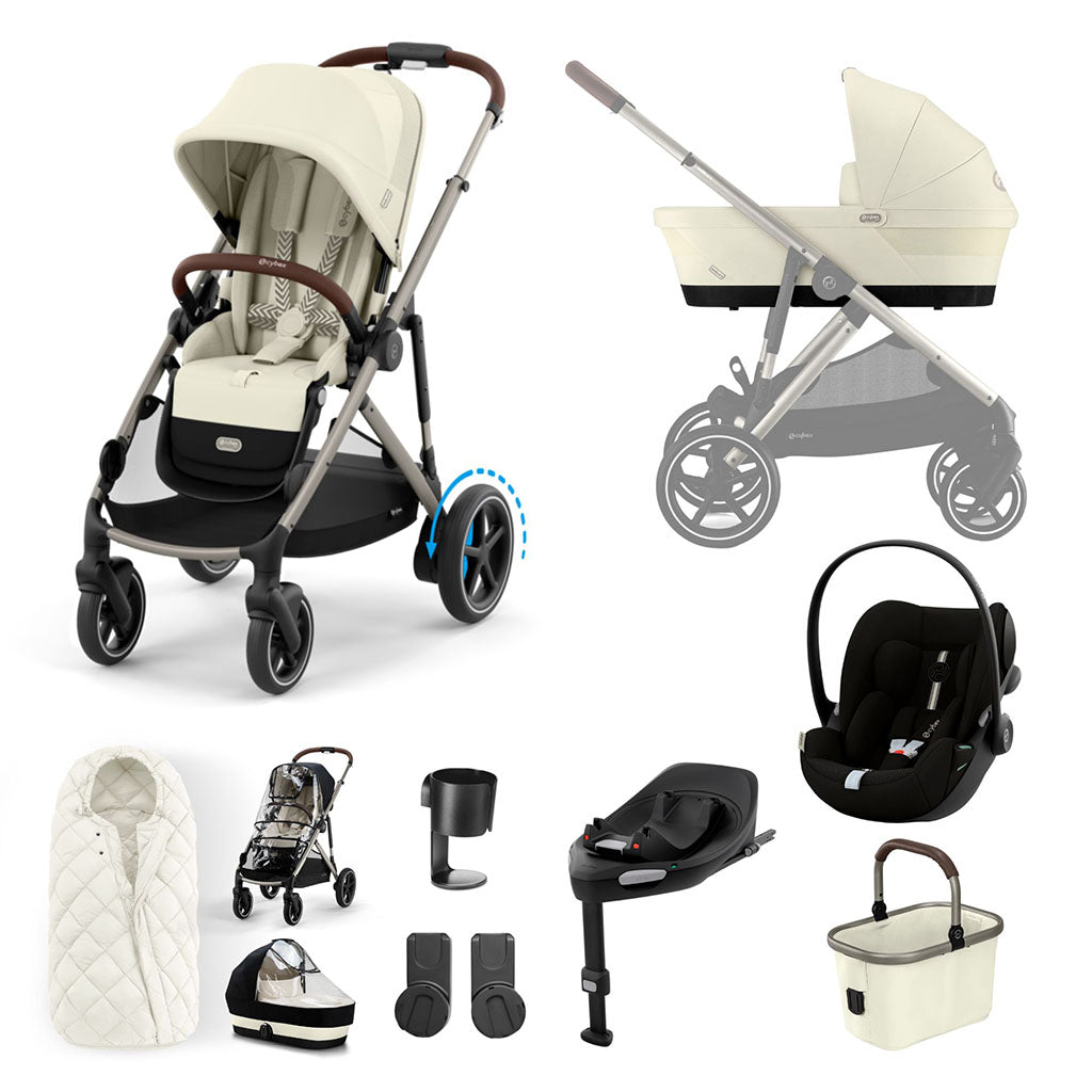 Cybex e-Gazelle S 11 Piece Cloud G i-Size Bundle - Seashell Beige