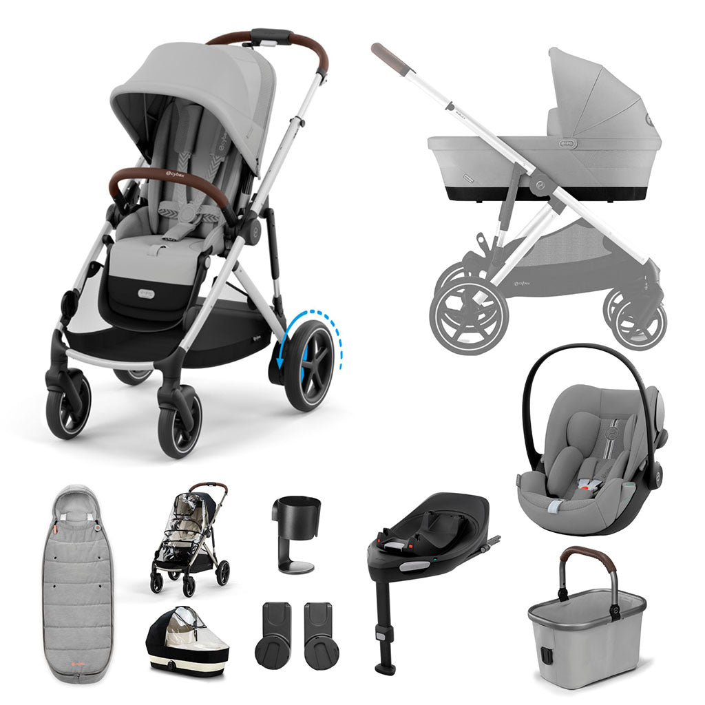 Cybex e-Gazelle S 11 Piece Cloud G i-Size Bundle - Stone Grey