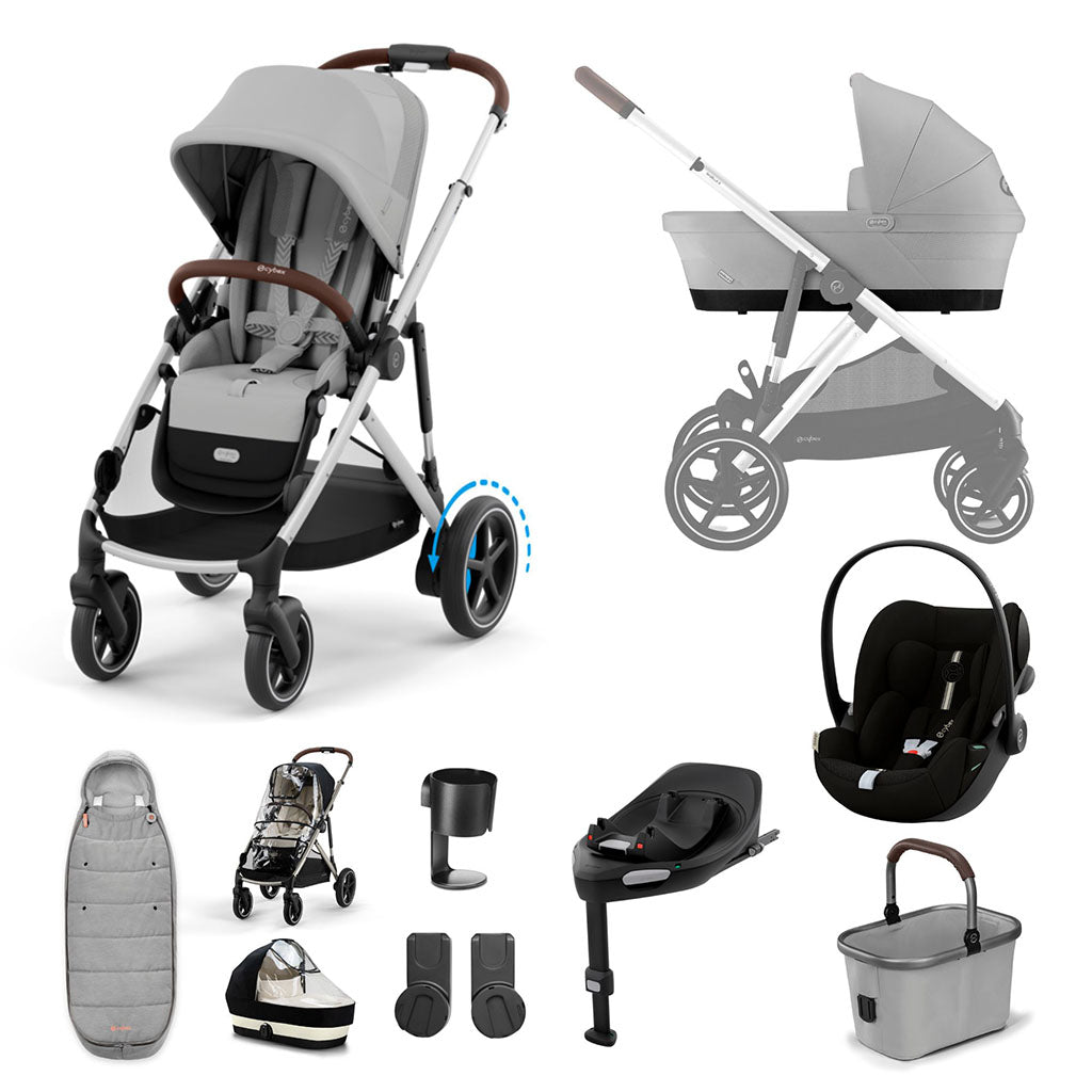 Cybex e-Gazelle S 11 Piece Cloud G i-Size Bundle - Stone Grey