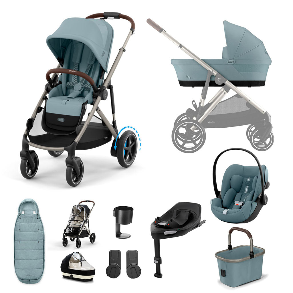 Cybex e-Gazelle S 11 Piece Cloud G i-Size Bundle - Stormy Blue