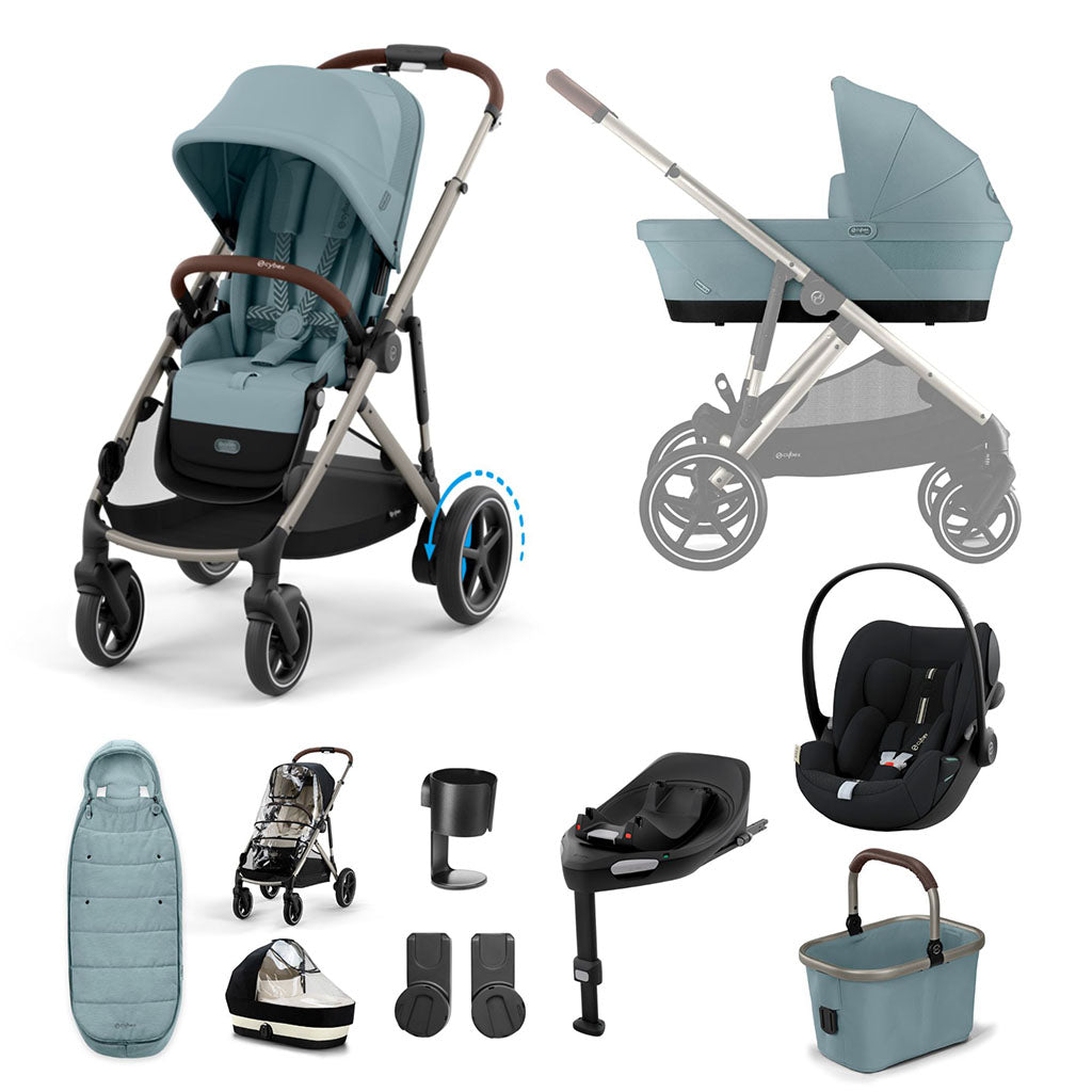 Cybex e-Gazelle S 11 Piece Cloud G i-Size Bundle - Stormy Blue