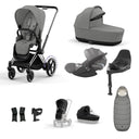 Cybex e-Priam Travel System - Chrome Black / Mirage Grey