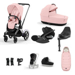 Cybex e-Priam Travel System - Chrome Black / Peach Pink