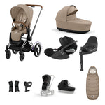 Cybex e-Priam Travel System - Chrome Brown / Cozy Beige