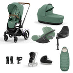 Cybex e-Priam Travel System - Chrome Brown / Leaf Green