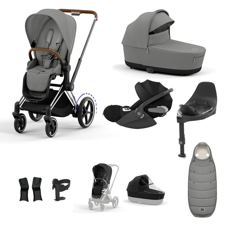 Cybex e-Priam Travel System - Chrome Brown / Mirage Grey