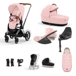 Cybex e-Priam Travel System - Chrome Brown / Peach Pink