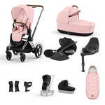 Cybex e-Priam Travel System - Chrome Brown / Peach Pink