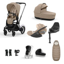 Cybex e-Priam Travel System - Matt Black / Cozy Beige