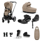 Cybex e-Priam Travel System - Matt Black / Cozy Beige
