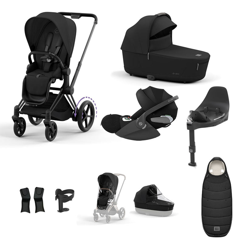 Cybex e-Priam Travel System - Matt Black / Sepia Black