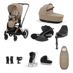 Cybex e-Priam Travel System - Rosegold / Cozy Beige