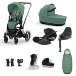 Cybex e-Priam Travel System - Rosegold / Leaf Green