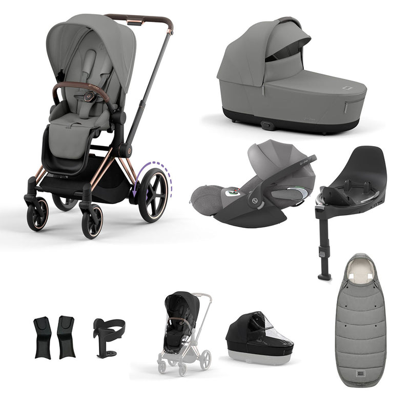 Cybex e-Priam Travel System - Rosegold / Mirage Grey