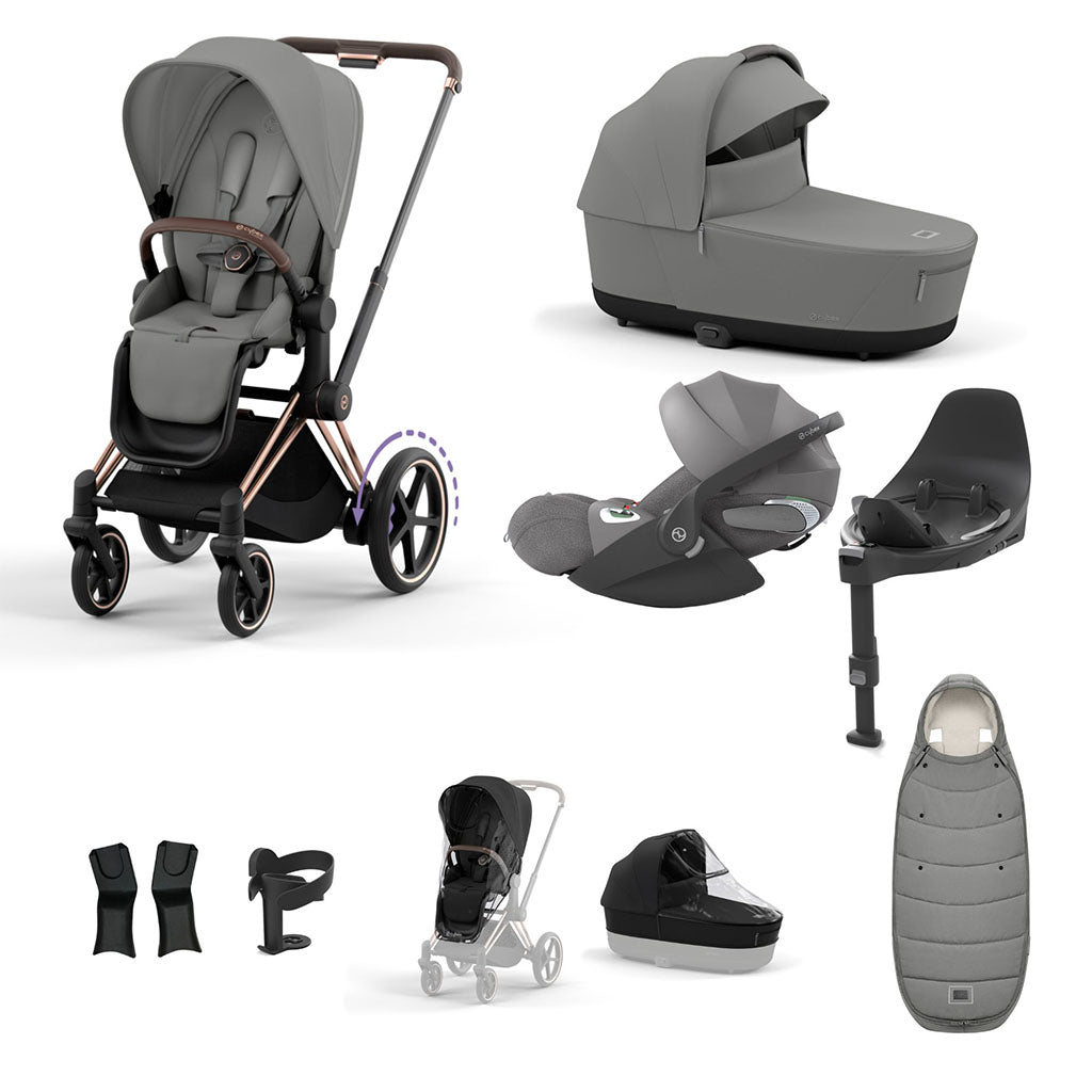 Cybex e-Priam Travel System - Rosegold / Mirage Grey