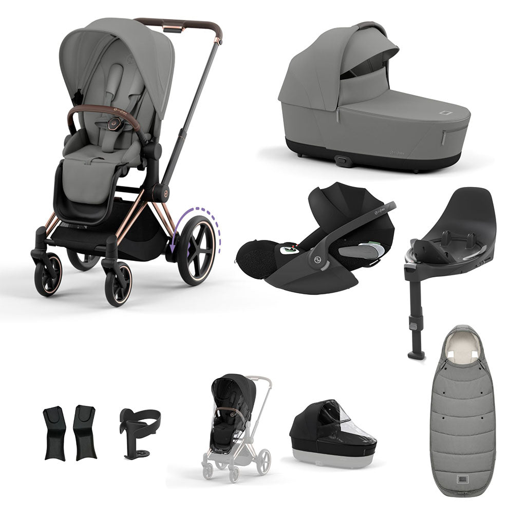 Cybex e-Priam Travel System - Rosegold / Mirage Grey