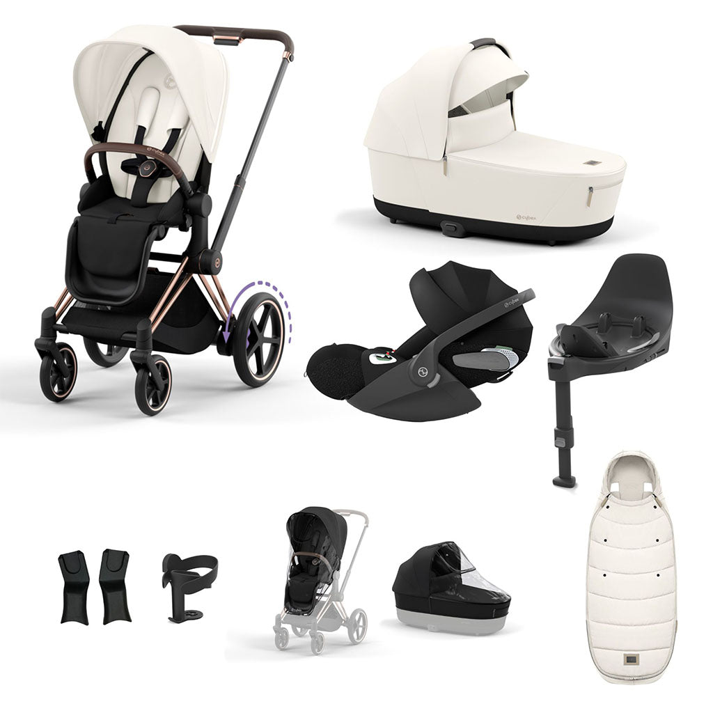 Cybex e-Priam Travel System - Rosegold / Off White