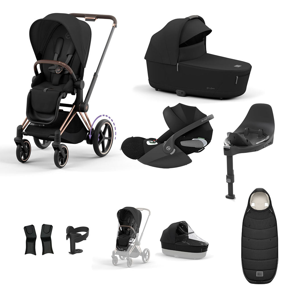 Cybex e-Priam Travel System - Rosegold / Sepia Black