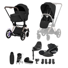 Cybex e-Priam Ultimate Accessory Bundle Comfort Collection - Rosegold / Sepia Black