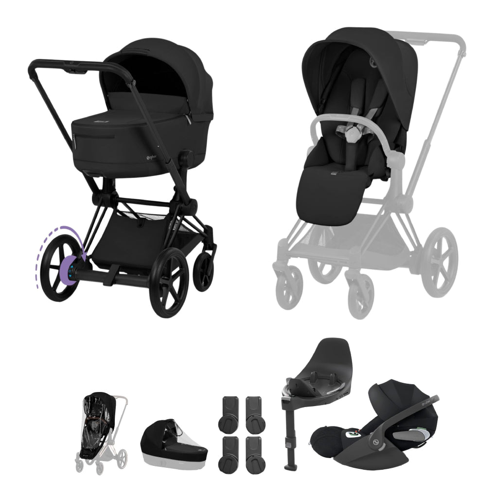 Cybex e-Priam Ultimate Bundle Comfort Collection - Matt Black / Sepia Black