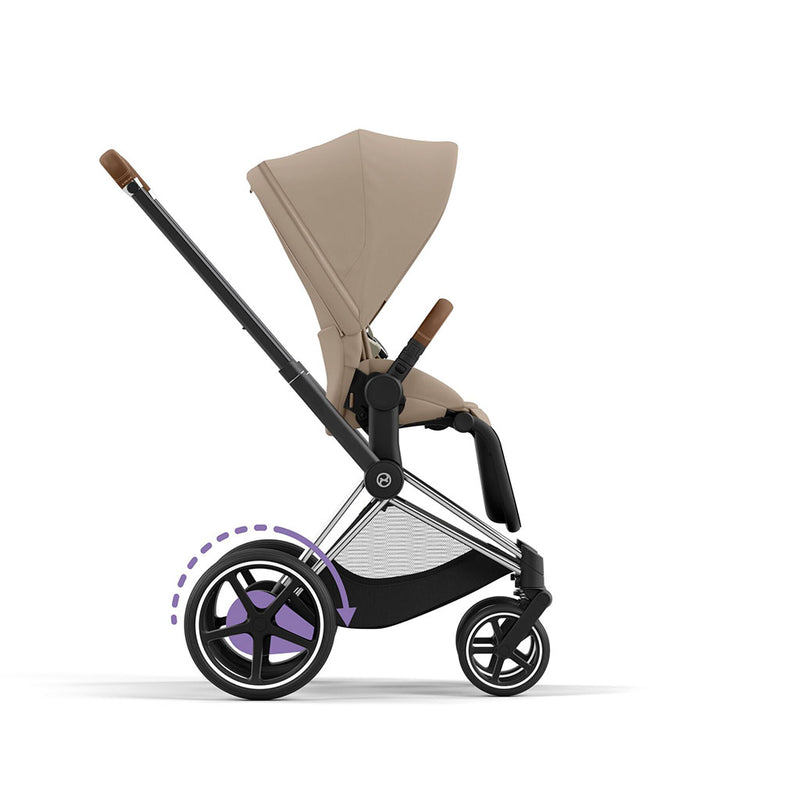 Cybex e-Priam Pushchair - Chrome Brown / Cozy Beige