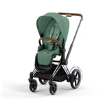 Cybex e-Priam Pushchair - Chrome Brown / Leaf Green