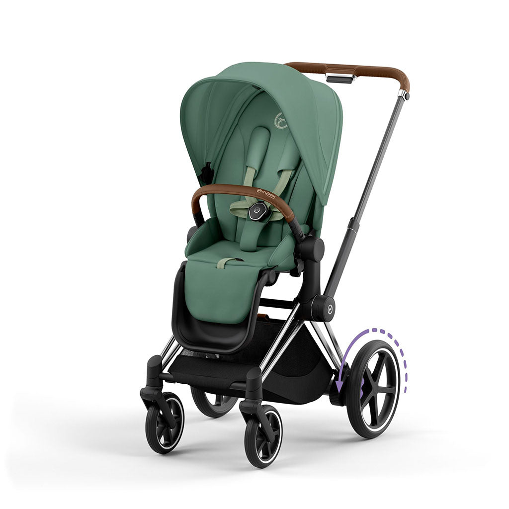 Cybex e-Priam Travel System - Chrome Brown / Leaf Green