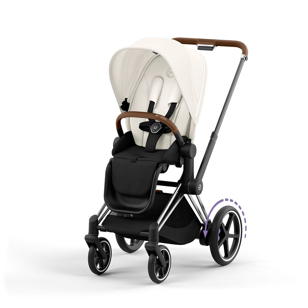 Cybex e-Priam Travel System - Chrome Brown / Off White