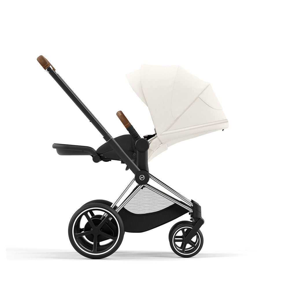 Cybex e-Priam Travel System - Chrome Brown / Off White