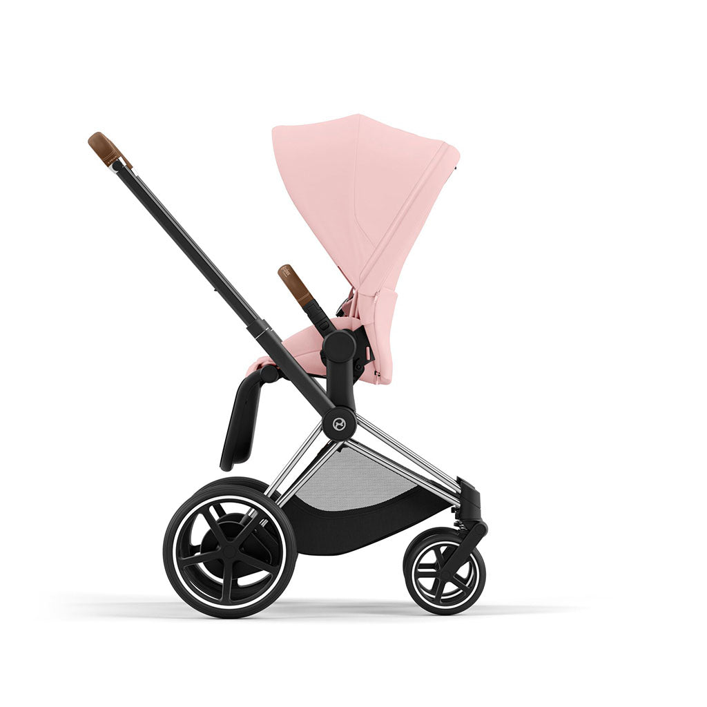 Cybex e-Priam Travel System - Chrome Brown / Peach Pink