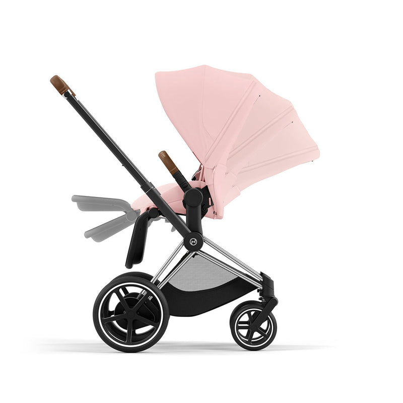 Cybex e-Priam Pushchair - Chrome Brown / Peach Pink